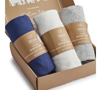 TotCare Mamaroo Sleep Lot de 3 draps-housses en jersey extensible de qualité supérieure pour matelas de berceau ovale de 45,7 x 76,2 cm, doux comme du beurre, bleu marine + gris + nuage