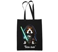 Tote bag Beagle Style sabre laser | Sac coton cabas réutilisable prénom nom surnom customisable | Idée cadeau pour amoureux et amoureuses des chiens