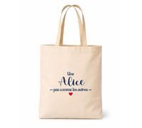 Tote bag beige Alice pas comme Les autres Sac shopping réutilisable