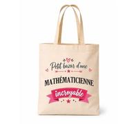 Tote bag beige Bazar Mathématicienne incroyable Sac shopping réutilisable
