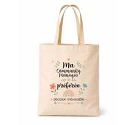 Tote bag beige Community Manager préférée Sac shopping réutilisable