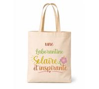 Tote bag beige Laborantine Solaire Inspirante Sac shopping réutilisable