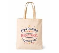 Tote bag beige Les autres Médiatrices et toi Sac shopping réutilisable