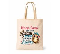 Tote bag beige Marie-Laure Chouette Grain Sac shopping réutilisable