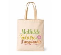 Tote bag beige Mathilde Solaire Inspirante Sac shopping réutilisable