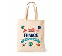 Tote bag beige Meilleure France de l'univers Sac shopping réutilisable