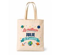 Tote bag beige Meilleure Julie de l'univers Sac shopping réutilisable