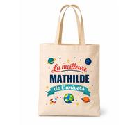 Tote bag beige Meilleure Mathilde de l'univers Sac shopping réutilisable