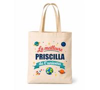 Tote bag beige Meilleure Priscilla de l'univers Sac shopping réutilisable