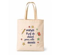 Tote bag beige Merci Prof de chant pour cette année Sac cadeau fin d'années