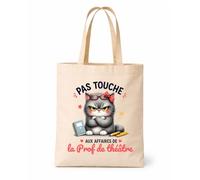 Tote bag beige Pas touche la Prof de théâtre Sac cadeau fin d'années