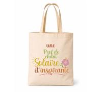 Tote bag beige Prof de chant Solaire Inspirante Sac cadeau fin d'années