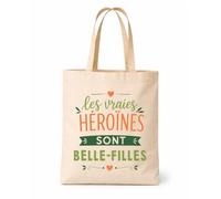 Tote bag beige Vraies Héroïnes Belle-filles Sac shopping réutilisable