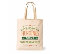 Tote bag beige Vraies Héroïnes Entrepreneuses Sac shopping réutilisable