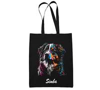 Tote Bag Berger Australien Personnalisable Style Street Art | Sac coton cabas réutilisable prénom nom surnom customisable | Idée cadeau pour amoureux et amoureuses des chiens
