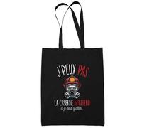 Tote Bag - Caserne Pompier - Je peux pas - 10L - Coton Bio - Idée Cadeau Unique