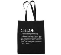 Tote Bag - Chloé - Définition Prénom - Coton Bio - 10L - Personnalisable
