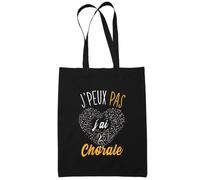 Tote Bag - Chorale - Je peux pas - Noir - 10L - Coton biologique