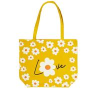 Tote Bag collection IBIZA 40x50 cm "Love" motif marguerites jaune