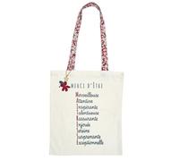 Tote Bag collection MERCI 365x42 cm blanc et rouge
