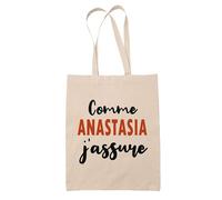 Tote Bag Comme Anastasia J'assure - Sac - Idée Tote Bag Personnalisable Cadeau Anniversaire Fête Original Famille Travail Départ Collègue Retraite Noël.