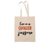 Tote Bag Comme Cavalier J'assure - Sac - Idée Tote Bag Personnalisable Cadeau Anniversaire Fête Original Famille Travail Départ Collègue Retraite Noël.
