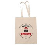 Tote Bag de la Meilleure Ana du monde 1- Sac - Idée Tote Bag Personnalisable Cadeau Anniversaire Fête Original Famille Travail Départ Collègue Retraite Noël.