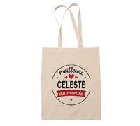 Tote Bag de la Meilleure Céleste du monde 1- Sac - Idée Tote Bag Personnalisable Cadeau Anniversaire Fête Original Famille Travail Départ Collègue Retraite Noël.