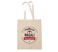 Tote Bag de la Meilleure Magali du monde 1- Sac - Idée Tote Bag Personnalisable Cadeau Anniversaire Fête Original Famille Travail Départ Collègue Retraite Noël.
