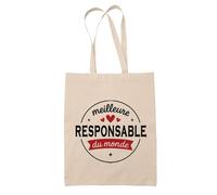Tote Bag de la Meilleure Responsable du monde 1- Sac - Idée Tote Bag Personnalisable Cadeau Anniversaire Fête Original Famille Travail Départ Collègue Retraite Noël.
