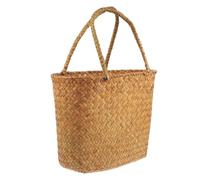 Tote Bag De Plage En Paille | Sac À Main Bohème Rustique pour la Saison Estivale | Sac Porté À L'Épaule En Paille Tressée | Pour Vacances Balnéaires Shopping Randonnée Pédestre Rencontres Déplacements