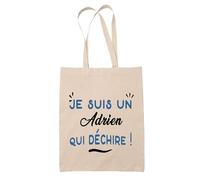 Tote Bag d'un Adrien qui déchire - Sac - Idée Tote Bag Personnalisable Cadeau Anniversaire Fête Original Famille Travail Départ Collègue Retraite Noël.