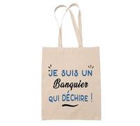 Tote Bag d'un Banquier qui déchire - Sac - Idée Tote Bag Personnalisable Cadeau Anniversaire Fête Original Famille Travail Départ Collègue Retraite Noël.