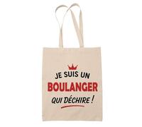 Tote Bag d'un Boulanger qui déchire 2- Sac - Idée Tote Bag Personnalisable Cadeau Anniversaire Fête Original Famille Travail Départ Collègue Retraite Noël.