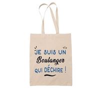 Tote Bag d'un Boulanger qui déchire - Sac - Idée Tote Bag Personnalisable Cadeau Anniversaire Fête Original Famille Travail Départ Collègue Retraite Noël.
