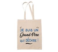 Tote Bag d'un Grand-Père qui déchire - Sac - Idée Tote Bag Personnalisable Cadeau Anniversaire Fête Original Famille Travail Départ Collègue Retraite Noël.