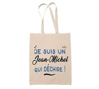 Tote Bag d'un Jean-Michel qui déchire - Sac - Idée Tote Bag Personnalisable Cadeau Anniversaire Fête Original Famille Travail Départ Collègue Retraite Noël.