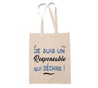 Tote Bag d'un Responsable qui déchire - Sac - Idée Tote Bag Personnalisable Cadeau Anniversaire Fête Original Famille Travail Départ Collègue Retraite Noël.