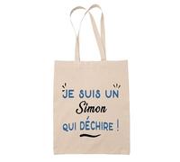 Tote Bag d'un Simon qui déchire - Sac - Idée Tote Bag Personnalisable Cadeau Anniversaire Fête Original Famille Travail Départ Collègue Retraite Noël.