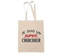 Tote Bag d'un Super Chercheur - Sac - Idée Tote Bag Personnalisable Cadeau Anniversaire Fête Original Famille Travail Départ Collègue Retraite Noël.