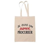 Tote Bag d'un Super Procureur - Sac - Idée Tote Bag Personnalisable Cadeau Anniversaire Fête Original Famille Travail Départ Collègue Retraite Noël.