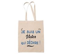 Tote Bag d'un Victor qui déchire - Sac - Idée Tote Bag Personnalisable Cadeau Anniversaire Fête Original Famille Travail Départ Collègue Retraite Noël.