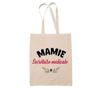 Tote Bag d'une Mamie Secrétaire médicale - Sac - Idée Tote Bag Personnalisable Cadeau Anniversaire Fête Original Famille Travail Départ Collègue Retraite Noël.