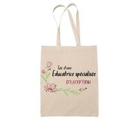 Tote Bag - Éducatrice spécialisée - 10L - Coton biologique - Réutilisable - Cadeau personnalisé