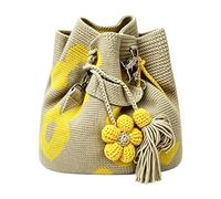 Tote Bag En Crochet À Fleurs Sac À Bandoulière Avec Glands Floraux
