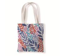 Tote Bag Femme Feuilles Colorées Sac fourre-tout en coton,sacs en tissu d'épicerie réutilisables et légers,adaptés au bricolage, à la publicité,à la promotion,aux cadeaux,aux activités 35x40cm