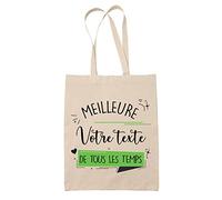 Tote Bag Femme Meilleure | Sac coton cabas réutilisable prénom nom métier personnalisé | Idée cadeau customisable