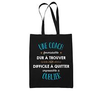 Tote Bag Formidable Coach Noir| Idée Cadeau Travail Boulot Métier Départ Retraite Collègue Femme Sac Cabas Réutilisable