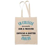 Tote Bag - Formidable Collègue - Beige - Coton Recyclé - Réutilisable - 10 Litres