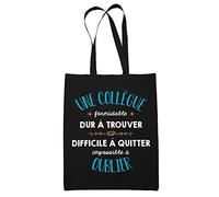Tote Bag Formidable Collègue Noir| Idée Cadeau Travail Boulot Métier Départ Retraite Collègue Femme Sac Cabas Réutilisable
